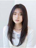 ロングレイヤー/20代30代大人かわいい/オリーブブラウン
