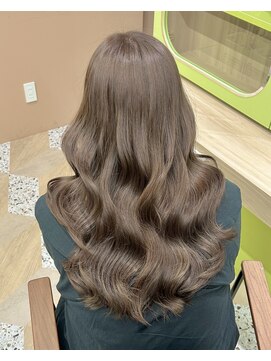 ノー バイ イオエ 西梅田(no. by ioe) ブリーチなしカラー/髪質改善/ミルクティーベージュ/小顔ヘア