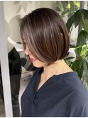 ナチュラルボブ40代50代グレイカラー白髪染め白髪ぼかし