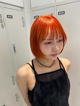 バサ ANNEX店(BASSA) 大人可愛い内巻きボブ/顔周りカット/レイヤー/オレンジカラー