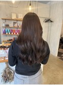 ラベンダーブラウン透明感レイヤーカット艶感