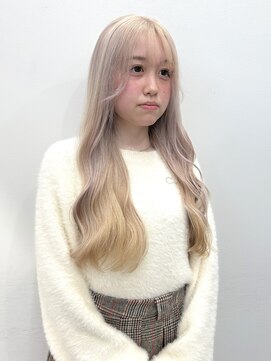 サンクプロジェクト(cinq PROJECT) ラベンダーミルクティーグレージュ韓国風顔まわりレイヤー原宿