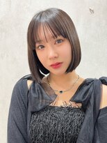 ロンドソレイユ 池袋(Lond soleil)&nbsp;オリーブグレー/ボブ/顔周り/小顔/レイヤー/髪質改善/縮毛矯正