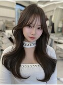 韓国ヘア 2wayバング レイヤーカット くびれヘア 顔周り