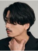 メンズシースルーマッシュニュアンスパーマシャドウパーマテテ風