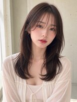 ノア 三宮店(NOA)&nbsp;【ＮＯＡ】韓国くびれミディ×シースルーバング透明感ブラウン