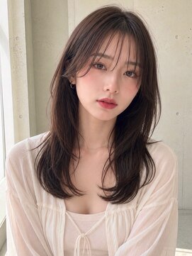 ノア 三宮店(NOA) 【ＮＯＡ】韓国くびれミディ×シースルーバング透明感ブラウン