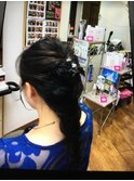 編み込みヘアー
