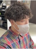 波巻きスパイラルパーマ/アップバング/ツーブロックマッシュ束感