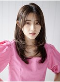 レイヤーセミロング_グレーベージュレイヤーロング_9627