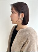 福井 大和田 ボブ ぶどうカラー 顔まわりカット 20代