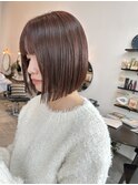 ぱつボブ×ボルドーカラー×髪質改善