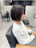 黒髪風　ラベンダーアッシュ　大人ボブ