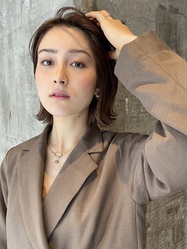 タヤ イオン新百合ヶ丘店(TAYA) 大人可愛い20代30代切りっぱなし外ハネナチュラルボブ
