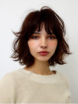 アンドレイ 表参道(andrey) 着物ヘア/ダークアッシュ/ミディアムレイヤーカット/表参道