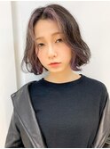 ラベンダーグレージュハイライト◆フェイスフレーミングボブ
