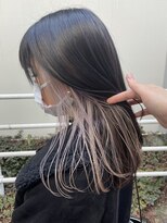 ファンド 千葉(fand) ミディアムヘアグレージュカラーハイライトカラー白髪ぼかし