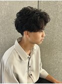 メンズクリームパーマシャドウパーマ質感重視センターパート