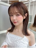 ★小顔レイヤーカットデジタルパーマチェリーブラウン