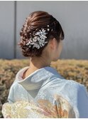 訪問着　礼装　ヘアセット　ロング　参列ヘア　シニヨン　大阪