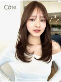 美髪レイヤーカット/顔まわりレイヤー/くびれミディアムレイヤー