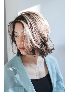 ミット バイ ツリー 吉祥寺(mit by tree) クラゲヘアー前髪なしボブラベンダーミルクティ