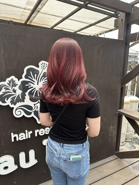 ラウラウヘアーリゾート(Lau Lau hair resort) 【竹内】ブリーチ無し レッドカラー