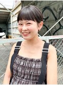 ベリショ オン眉 ピクシー ショート マッシュ 黒髪