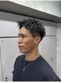 刈り上げアップバングスパイキーショートパーマスパイラルパーマ