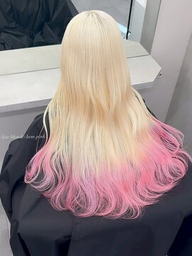 ベレーザ 渋谷(BELEZA) 17197全頭ブリーチアンブレラカラーバタフライカットブロンド