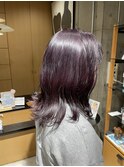 ブリーチなしダブルカラー艶髪バイオレットパープル