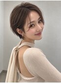 人気髪型ひし形ショート池袋20代30代40代髪質改善流し前髪あり