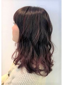 ヘアアンドメイク オプシス(Hair&Make OPSIS) ピンクバイオレットで黒髪にも合う可愛いハイライトカラー