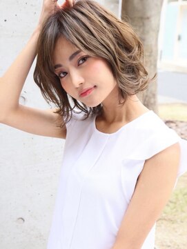 ロエナ(ROENA) 大人かわいいひし形フリンジウェーブココアブラウン厚長めバング