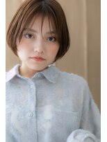 カバーヘア ブリス 上尾西口店(COVER HAIR bliss)&nbsp;フェザーバングx外国人風ハイライトミニボブY上尾10代20代30代