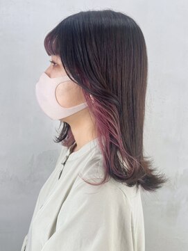 アイティーバイアルバム 松戸店(IT by ALBUM) インナーピンク_アースカラーくびれヘアツートンカラー_ba347182