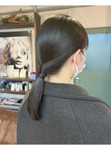 セミロングアレンジ仕上げ *.。