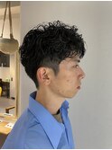 波巻きツイストスパイラルパーマメンズパーマ白髪染めハイライト