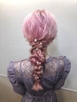 ドレスヘアお呼ばれアレンジ　結婚式ゆるふわ編み下ろしアレンジ