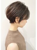 白髪ばかしハイライト くびれショートボブ メルティカラー
