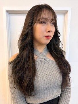 パーク 福岡天神西通り店(parc) シースルーバング 韓国ヘア ロングレイヤー 顔周りカット