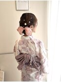 浴衣×ツインシニヨン