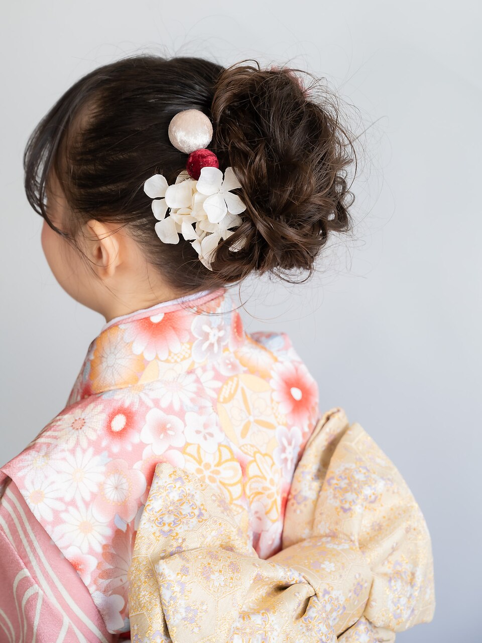 七五三7歳振袖編み込みアップヘアアレンジ/ハーフ成人式/代々木