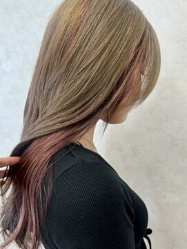 クプア 柏(kupua) ロング/ベージュ×インナーピンクパープル