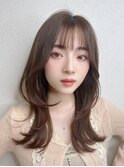 髪質改善＊前髪ありウルフレイヤーセミロング 【Zina 宮益坂】