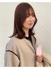 透明感カラー　シャンプーブロー込み