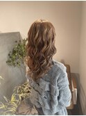 ローレイヤーロング/透明感ベージュカラー/ヘアアレンジ