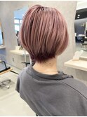 《FRAEM central》ショートボブ×ピンクベージュグラデーション