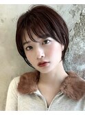 ｛岩田莉奈｝うる艶カラー30代40代50代丸みショートひし形新宿