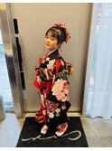 七歳ヘアセットと着付け